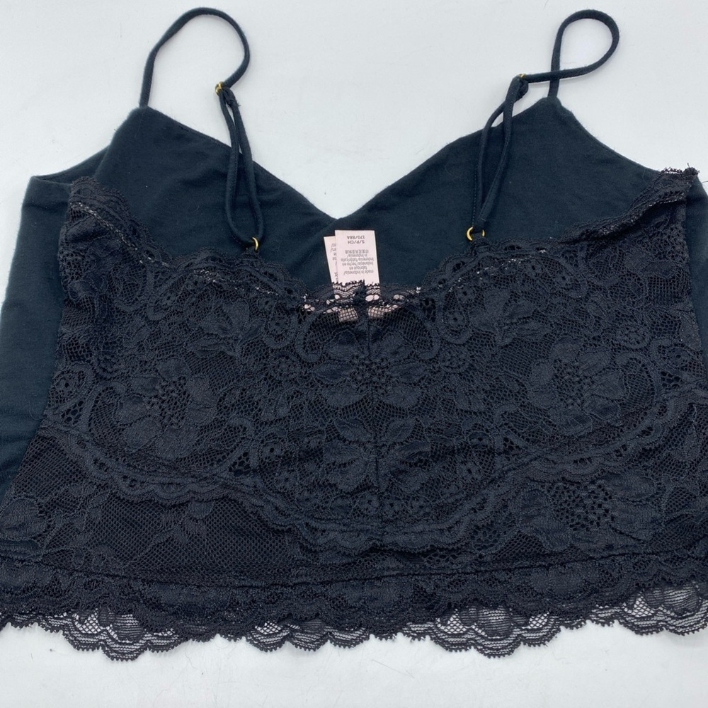 Victoria's Secret Black Floral Lace Bralette Sexy Lace Boho Cami Lot 32B Corset - Picture 5 of 7